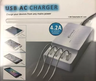 Universal 4 Port USB Hub Quick Charging Station For IPhone IPad Samsung Tablet • $31.95