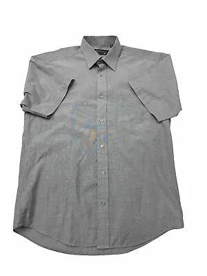 Versace Classic V2 Short Sleeve Gray Mens Button Front Shirt 15.5x32-33 • $27.99