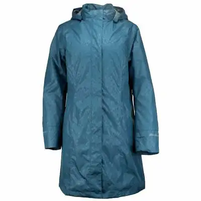 Eddie Bauer  Girl On The Go Insulated Trench Coat Petite Womens Blue  7348-394 • $34.99