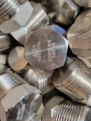  3/4  Threaded Hex Head Plug Stainless Steel F316/F316L HT0838 B16 Male NTP 100  • $400