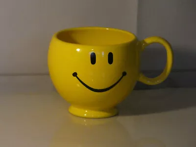 Vintage Teleflora Gift SMILEY FACE Large Coffee Mug Cup Yellow • $18