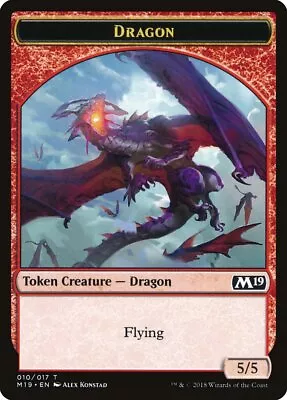 MTG Dragon Token (010/017) [Core Set 2019 Tokens Lightly Played] • £1.60