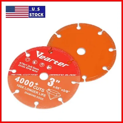 Diamond Cutting Wheel 3'' X 3/8'' For Metal Cut Off Wheel 4000+ Cuts Saw Blade • $12.45