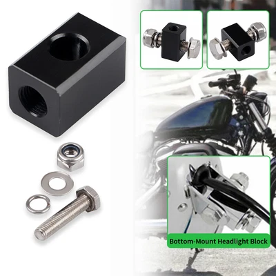 $11.38 • Buy Black Bottom Head Light Lamp Mount Block For Harley V-Rod Muscle VRSCF Road King