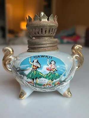 VINTAGE Hawaii Hula Maid Souvenir Mini Oil Lamp No Glass Top • $25