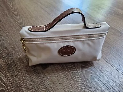 Longchamp Le Pliage Mini Bag Pouch With Handle Cream Tan Make Up Cosmetic Wash • £28