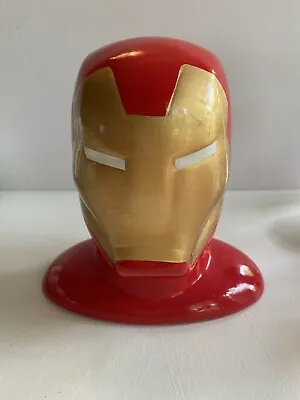 Marvel Kids Iron Man Collectible Savings Bank Head With Coin Cover Red Gold EUC • $13.94