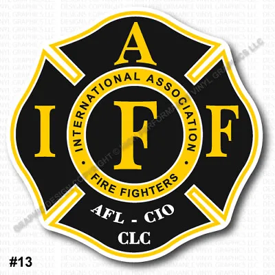 IAFF Firefighter HELMET Decal 2  Sticker Black Yellow White Laminated 0400 • $3.49