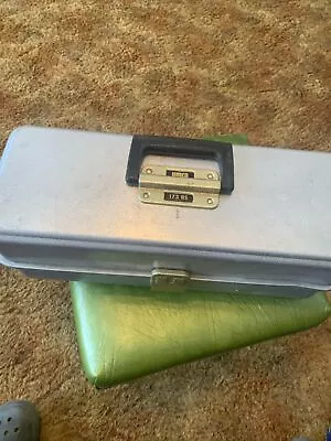 Vintage UMCO 173AS Fishing Tackle Box Aluminum Gold Silver Watertown Minnesota • $42