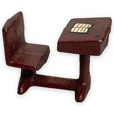 Doll House Cast Iron Vintage School Desk Furniture Miniature Amish Metal Chair • $11.04