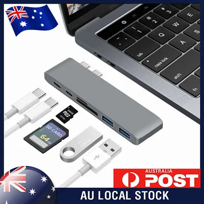 $19.99 • Buy 6 In 1 Type-C Adapter C Hub Charging Reader USB3.0 For Macbook Pro Mac PC Laptop