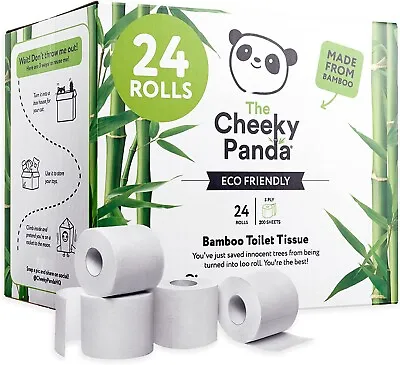  Cheeky Panda Bamboo Toilet - 24 Rolls 3-Ply TP | Eco-Friendly Plastic-Free  • £17.95