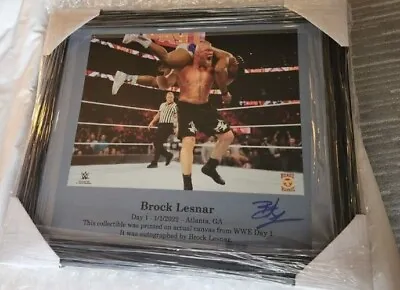 $899.99 • Buy WWE BROCK LESNAR AUTOGRAPH 16 X 20 RING USED CANVAS PLAQUE SIGNED DAY   ONE PPV