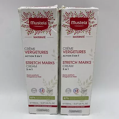 2 X 5.7 Oz. MUSTELA STRETCH MARKS CREAM 3 In 1 Fragrance Free EXP 05/2025 • $26.95