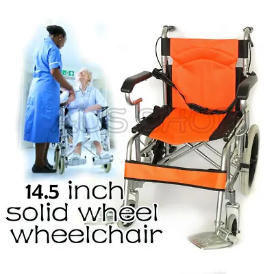 SOLID TYRE Light Weight FOLDABLE Steel WHEELCHAIR With Four Brakes • $189.99