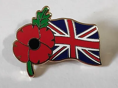 £3.29 • Buy  Union Jack Red Poppies Pin Badge Remember Veteran Solider Brooch Troops