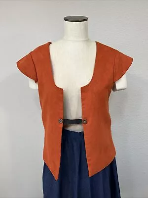 Something Rotten 34” Orange Suede Vest Renaissance Medieval R &J Beauty Beast • $61