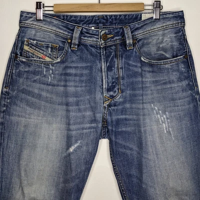 £29.99 • Buy Mens DIESEL Larkee-T Distressed Jeans W33 L30 Blue Regular Tapered 0074F