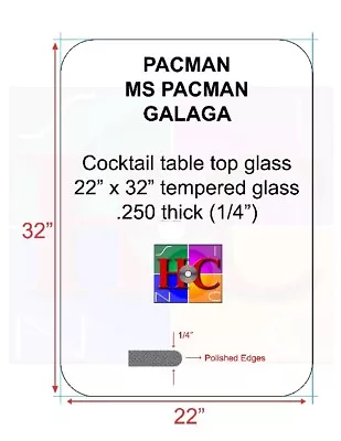 Arcade Cocktail Table Top Glass Bally/Midway Tables Plus Aftermarket Tables 3.5R • $79.95