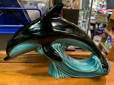 £35 • Buy Lovely Poole Pottery Blue Glaze Large Dolphin Ceramic Figurine SU1116