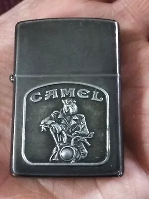 Vintage Zippo G Viii Raised Camel Logo Riding Motorcycle Cigarette Lighter Usa • $12.62