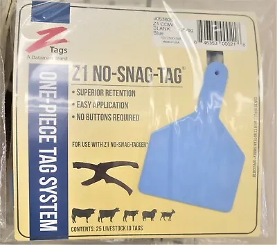 Z Tags Cow Ear Tags Blank Blue 25 Count • $39.97