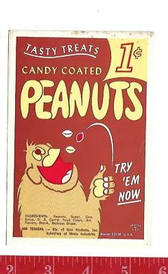 Vintage Vending Machine Display 1c Candy Coated Peanuts Card  • $10