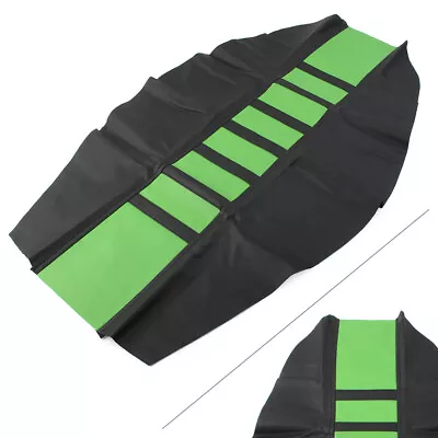 Green Motor Gripper Soft Seat Cover Rib Skin Rubber For Dirt Pit Bike Universal • $20.49