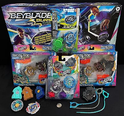 BEYBLADE BURST Battle Top LOT: Surge + Rise + Turbo -  FIVE SETS + Extra Parts • $149.86