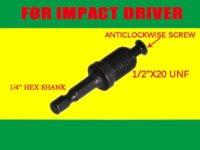 1/4  Hex ADAPTER For Hitachi AEG MILWAUKEE GMC PANASONIC METABO Impact Driver  • £3.58