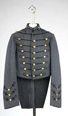 New Men American Gray With Black Braid Wool Tail Coat Militaria Jacket Fast Ship • $226.10