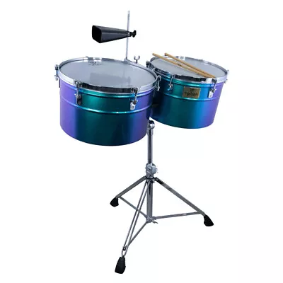 Tycoon Percussion 15“ & 16” Timbales Drums Extra-Deep Shell - Pearl Blue • $600.01