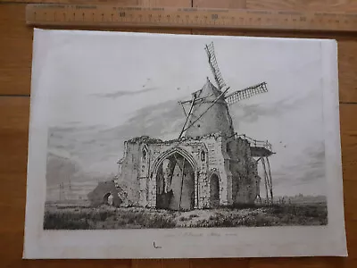£95 • Buy 1814 Etching Ruin Of St Bennet's Abbey By Mrs M Benet Norfolk
