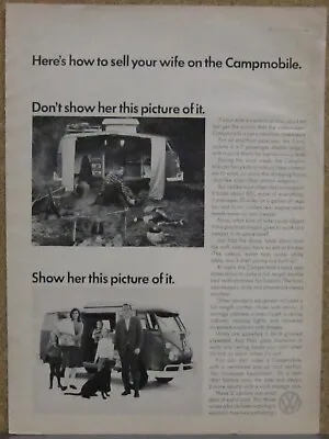 1966 VW Volkswagen Campmobile Ad (Camper) • $6