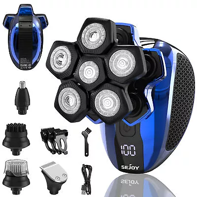 SEJOY 5in1 Head Shaver For Bald Men Cordless Hair Trimmer Electric Razor Dry Wet • $27.74