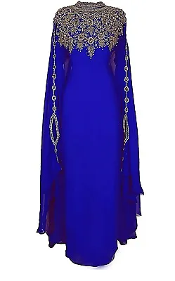 SALE Luxury Bedded Crystal Work Moroccan Dubai Kaftan Wedding Bridesmaid Dress25 • $51.59