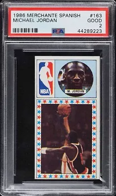 Michael Jordan 1986 Merchante Spanish Converse Rookie RC #163 PSA 2 EYE APPEAL • $1000