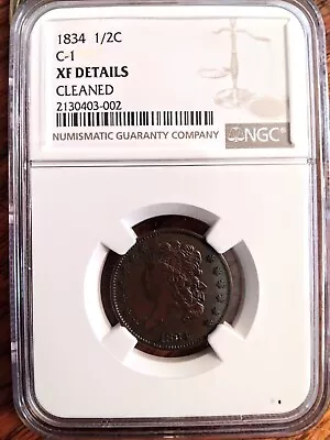 1834 Classic Head  Half Cent Ngc Xf Details • $99.99