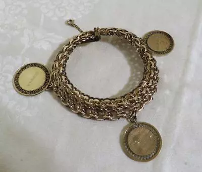 Vintage Winard 12KT Gold Filled Mother`s Children Charm Bracelet 1/20-12KT-GF • $19.98