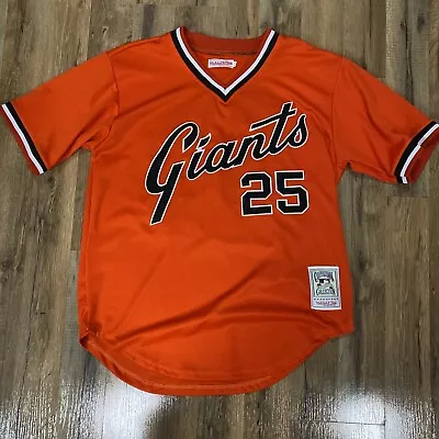 Barry Bonds #25 San Francisco Giants Mitchell & Ness Orange Jersey Size 50 • $28