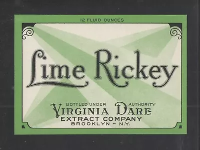 Virginia Dare Lime Rickey Label Brooklyn Ny { Unused } • $1.25