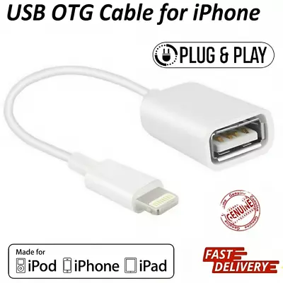 USB 3.0 Female To 8 Pin IPhone Male OTG Adapter Cable Camera For IPad Air IPhone • £3.96