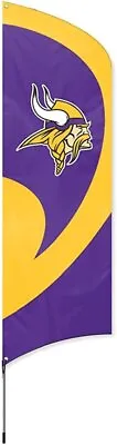 Minnesota Vikings 8 Foot Tall Team Flag Tailgating Kit With Metal Pole • $89.79