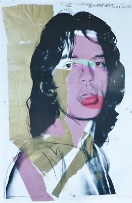 Andy Warhol   Mick Jagger 1975   Rolling Stones Original Poster Plate Signed • $189