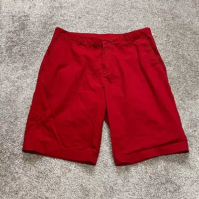 JF J.Ferrar Bermuda Shorts Mens 32 Red Chino Cotton Straight Pockets Solid 10  • $18.88