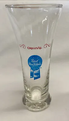 Vintage Original PABST BLUE RIBBON Flared Pilsner Beer Glass - 7 1/4  Tall • $7.99