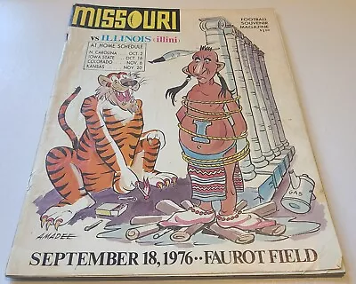 Missouri Vs Illinois 9/18/76 Souvenir Football Magazine VTG AS-IS • $24.99