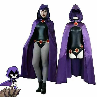 UK Ladies Cosplay Teen Titans Raven Halloween Fancy Dress Fairytale Outfits NEW • £20.38