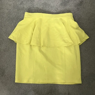 £4 • Buy Size 8 Topshop Yellow Lime Peplum Fitted Skirt