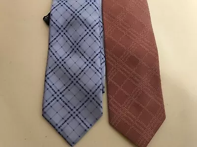 Burberry Neckties Lot Of 2 100% Silk Ties Made In Italy • $20